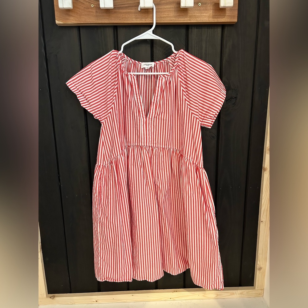 Love Olive Co Red and white Striped dress, size Small